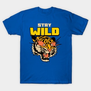 Stay Wild Tiger Roar Laser Eyes T-Shirt